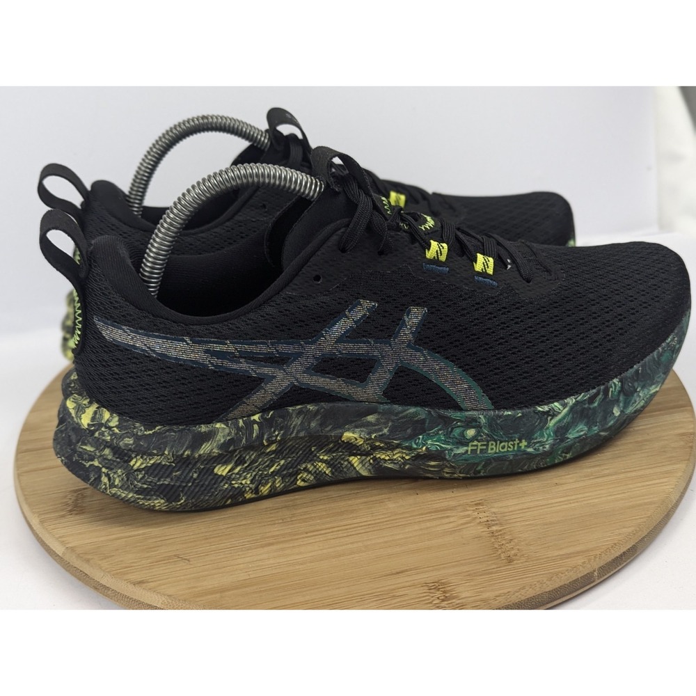 Asics Mens 10 Noosa Tri 16 Shoes Black Green Sneakers Running Gym Athletic - Picture 4 of 11